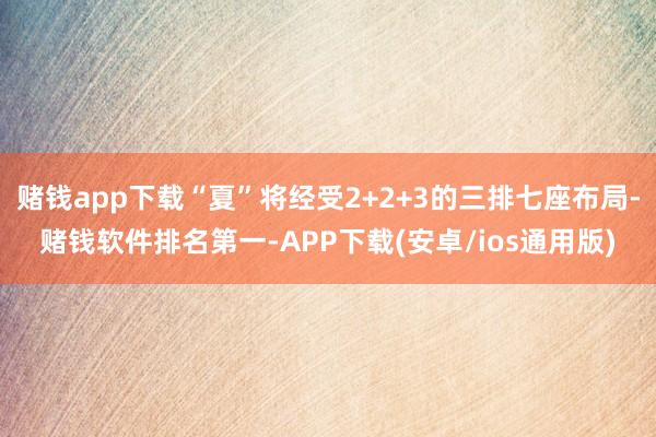 赌钱app下载“夏”将经受2+2+3的三排七座布局-赌钱软件排名第一-APP下载(安卓/ios通用版)