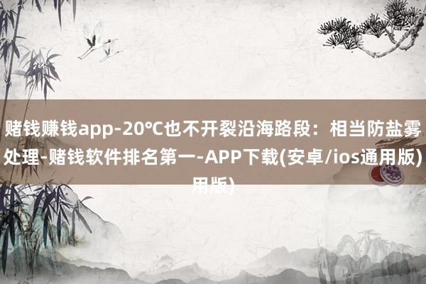 赌钱赚钱app-20℃也不开裂沿海路段：相当防盐雾处理-赌钱软件排名第一-APP下载(安卓/ios通用版)