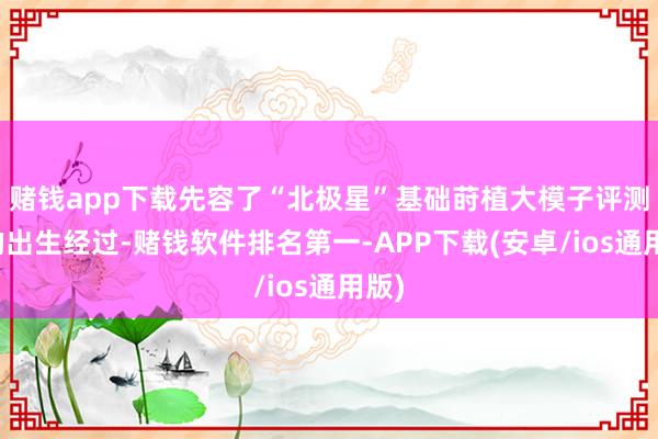 赌钱app下载先容了“北极星”基础莳植大模子评测场的出生经过-赌钱软件排名第一-APP下载(安卓/ios通用版)