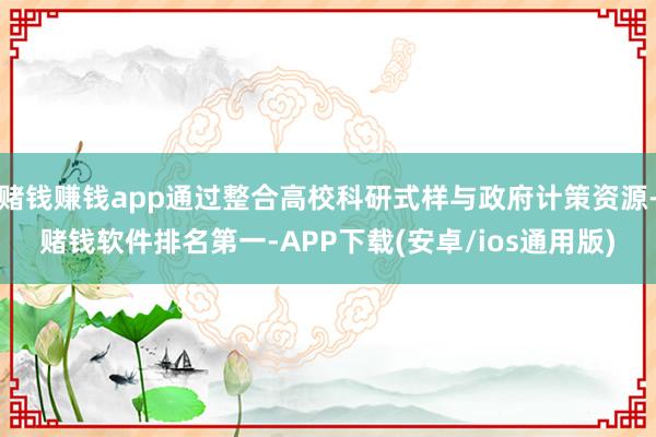 赌钱赚钱app通过整合高校科研式样与政府计策资源-赌钱软件排名第一-APP下载(安卓/ios通用版)