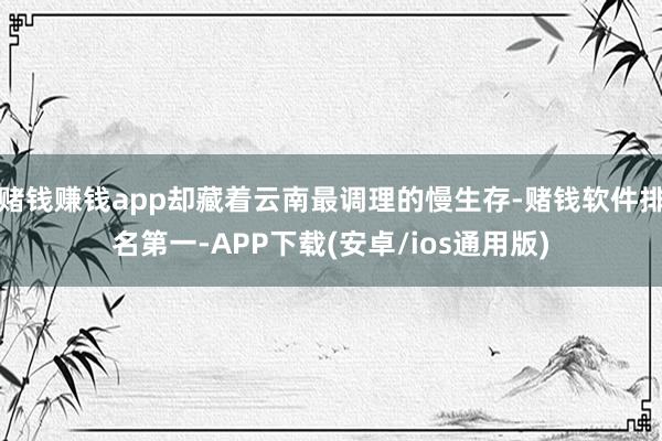 赌钱赚钱app却藏着云南最调理的慢生存-赌钱软件排名第一-APP下载(安卓/ios通用版)